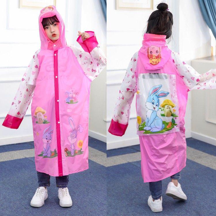 Children's Long Raincoat Poncho for Boys & Girls, Ages 2-10, Primary School