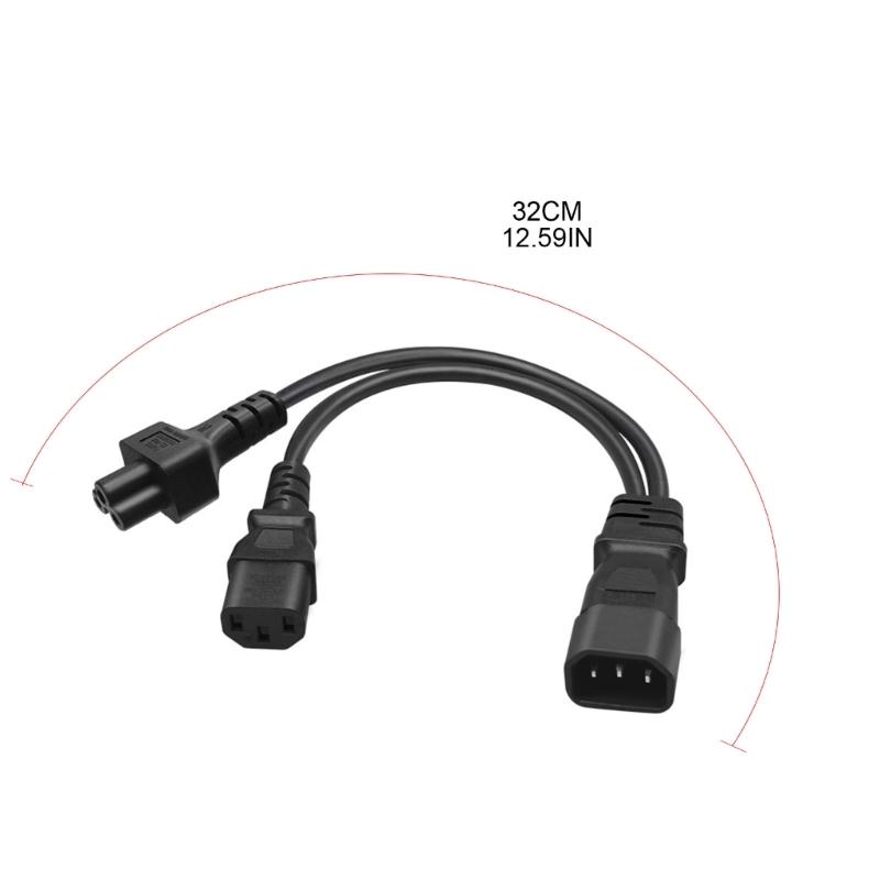 IEC C14 Stecker Verlängerungsstromkabel 3-poliger Stecker IEC320-C14 auf IEC320-C13+C5 Konverter-Adapterkabel