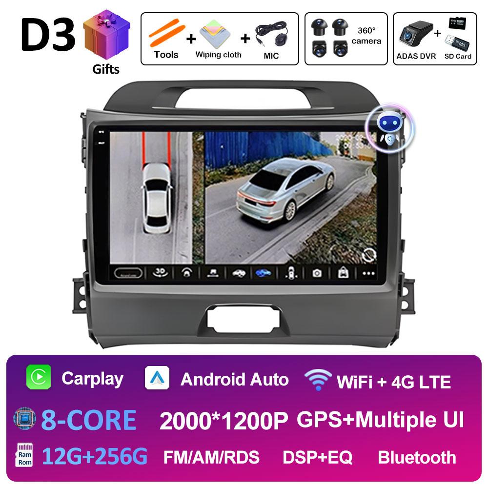 Car Video For KIA Sportage 2010 2011 2012 2013 - 2016 Radio Player Intelligent System Wireless Carplay Cooling fan WIFI NO 2 din