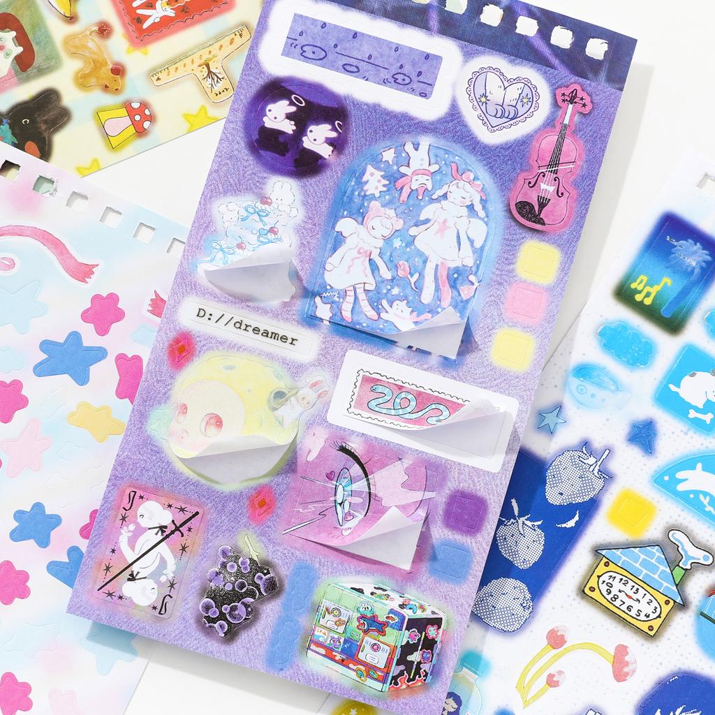 JIAMEI 20sheets Fun Collection Book Series Kawaii Ins Die Cut Sticker Book DIY Basic Decoration Handmade Scrapbooking Supplies