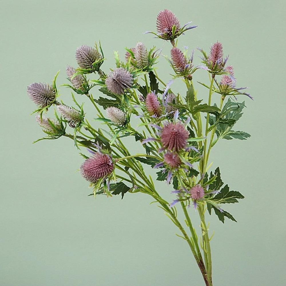 Handmade Simulation Sea Holly Flowers Realistic Fake Flowers Home Living Room Decor