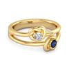 Blue Sapphire Dual Stone Ring - 925 Sterling Silver Gold Vermeil