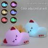 Sleepy Cat LED Silicone Night Light - Cozy Bedside Companion and Gift
