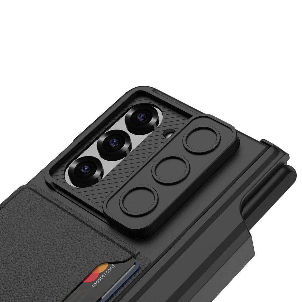 Samsung Z Fold 6 Magnetic Case with Hinge Protection, Pen Holder, Card Slot & Stand