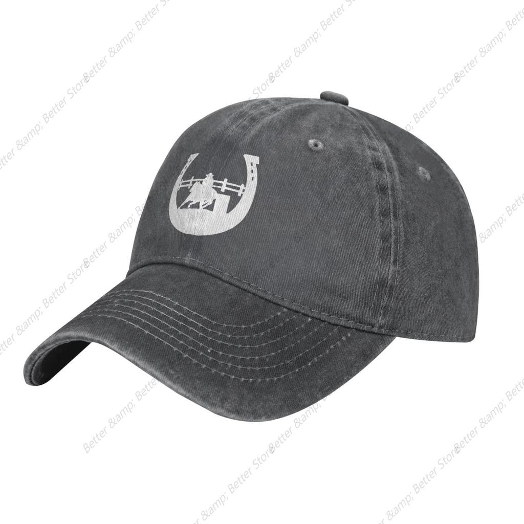 A-Hufeisenhut Gewaschener Denim Baseballkappe Verstellbar Rot Papa Trucker Hüte Sport für Männer Frauen