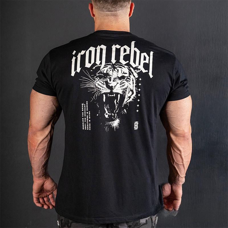 

IR Tiger Head Loose Fitness Training Gym Leisure TShirt Mens and Womens Luxury Brand Top S