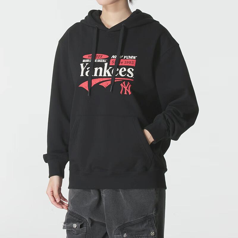 MLB New York Yankees Sweatshirts Unisex Black Hooded Moderate 3AHDV0454-50BKS