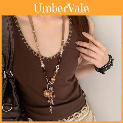 Ethnic Bohemian Beaded Pendant Necklace For Women With Geometric Design