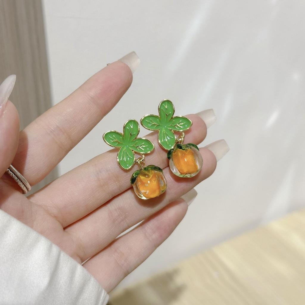 Elegant Floral Bow Earrings - High-End French Design for Women