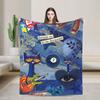 Pete the Cat  Groovy Cat Flannel Blankets Cartoon Funny Throw Blanket for Home 200x150cm Rug Piece,