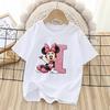 Summer Style Minnie Cute Letter-printed Children's T-shirt - Cotton Children's Clothing - Suitable for Girls' Short-sleeved Top