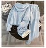 Autumn/Winter Fashion Velvet Hooded Sweatshirt & High-Waisted Wide-Leg Pants Set