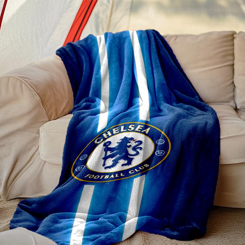1pc Comfortable Home Print Throw Blanket, Chelsea FC Blanket For Bed and Sofa Use, Special Present For Family