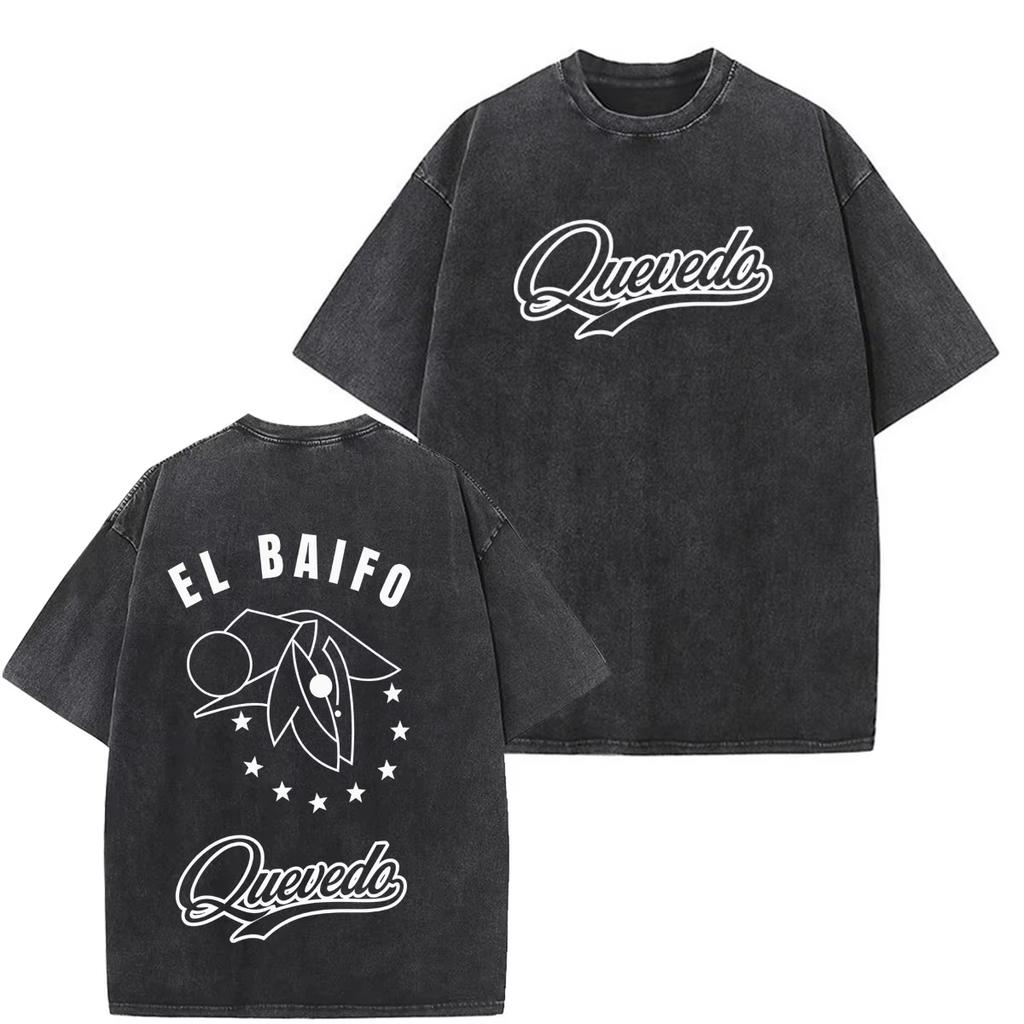 QUEVEDO EL BAIFO Album 2026 Tour Graphics Vintage Washed Tees Men Women Fashion T-shirts Loose Oversized Unisex Harajuku high quality