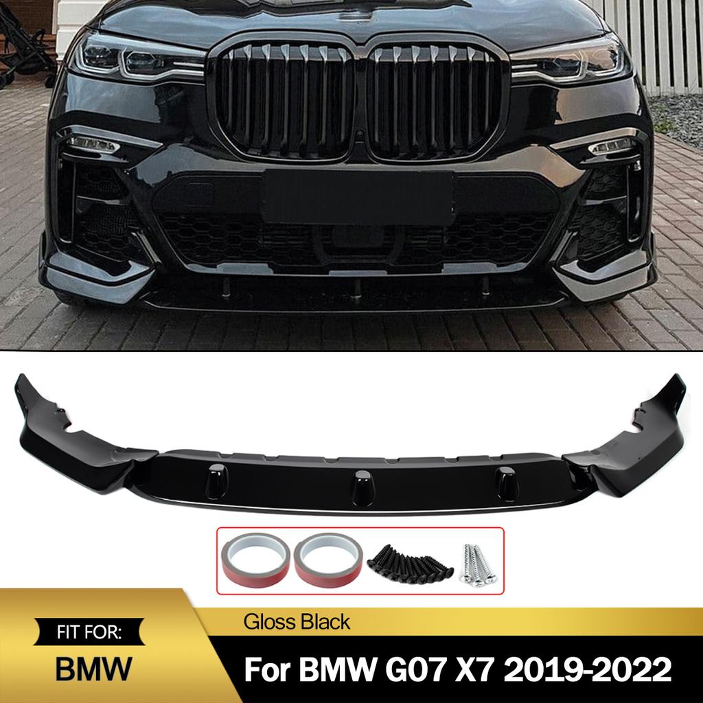 Gloss BLACK ABS Front Lip Splitter Spoiler For BMW X7 G07 M Sport 2019-2022 Set FY6