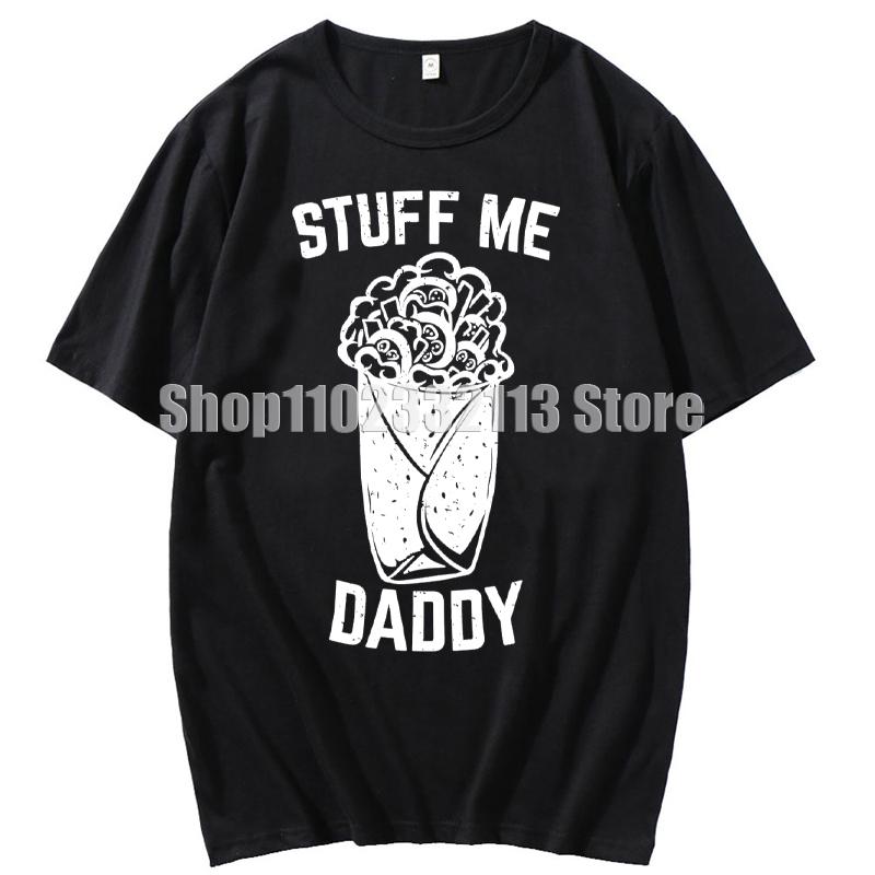 Double Stuff Me Daddy T-Shirt Newfangled Sandwich Biscuit Cartoon Tops T-Shirt Lustiges Dirty Pun Stuff Me Daddy Geschenk für Frauen T-Shirt
