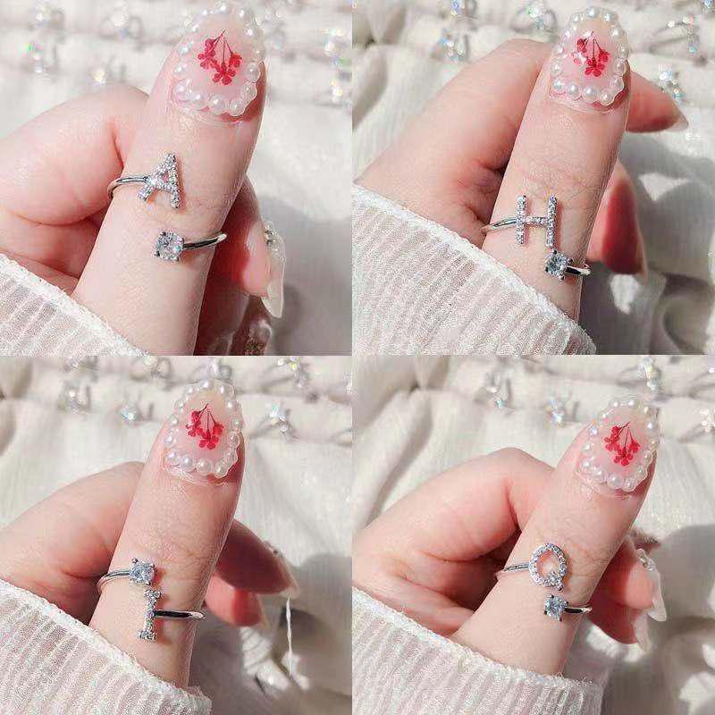 

Adjustable Alphabet Rings: Trendy Japanese & Korean Student Accessories Adjustable Silver
