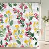 Red Flowers Shower Curtains Waterproof Fabric Floral Bath Curtains For Bathroom Bathtub Large Wide Bathing Cover With Hooks