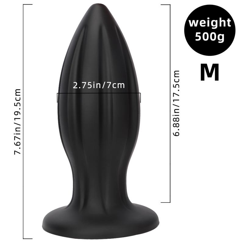 Black Yu'er Sucker Rear Court Big Anal Plug Fisting Training Soft Anal Expansion Silicone Super Large Anal Plug Dildo