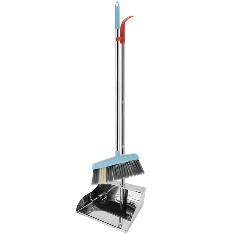 JNL Household Broom and Stainless Steel Dustpan Set