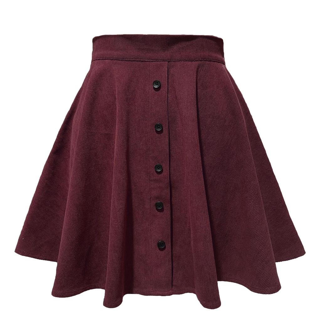 Arrival Autumn Winter All-match Women's Corduroy High Waist Button Flower Bud Skirt Party Bodycon Dress