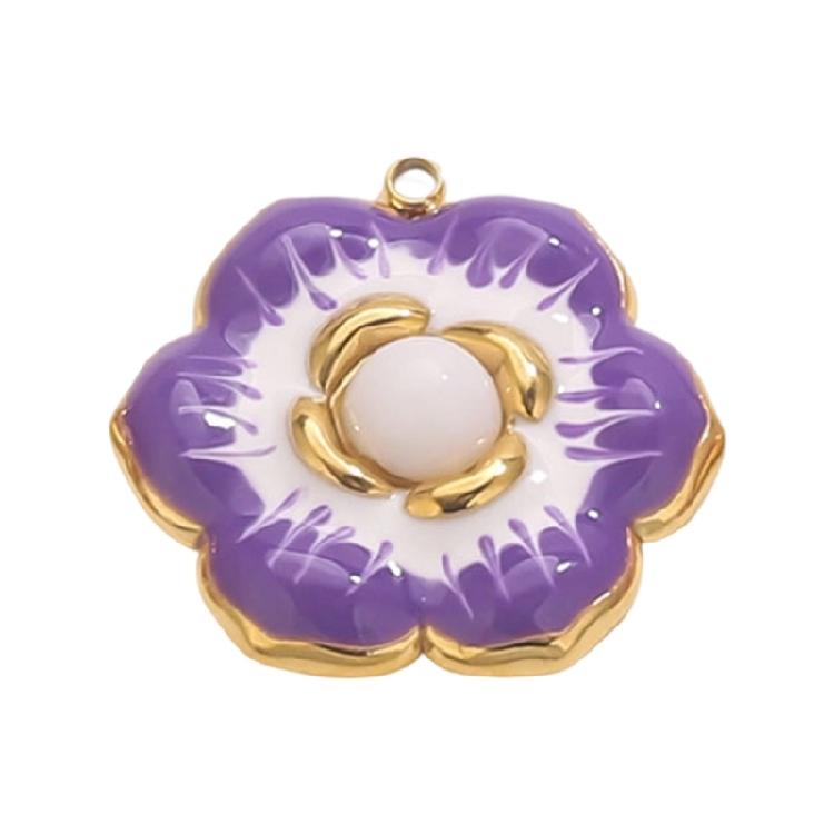 Polierte Lebendige Florale Anhängerkomponente Für Individuelle Halsketten Armbänder Ohrringe Basteln