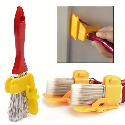 Handheld Verf Randroller Kit - Rood en Geel, Synthetische Borstelharen, Geschikt voor Binnen- en Buitenmuren en Plafonds, Muurverf Borstelroller