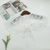 Embroidery Eyelash Lace Shawl Wrap Fake Collar Hollow Solid Color Sweater Decoration Collar Cape Dresses Accessories For Women