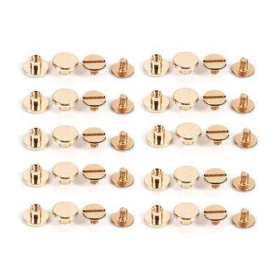 10 set 56,58 mm Ottone Massiccio Bottone Borchia Vite Chiodo Vite con Retro a Vite per Pelle Rivetto Cinghia Fai da Te Oro