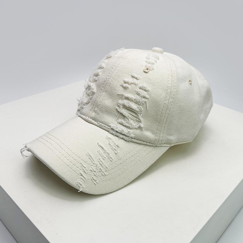 New Men Women Gradient Broken Style Baseball Hats Distress Sunshade Breathable Personal Snapback Caps Versatile Fashion Retro