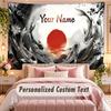 Koi Fish (6) Theme Wall Tapestry Customized With Name Text Personalized Hanging Tapestry For Bedroom Living Room Decor