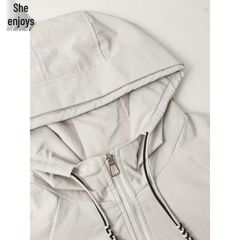 Women's Drawstring Hooded Casual Jacket