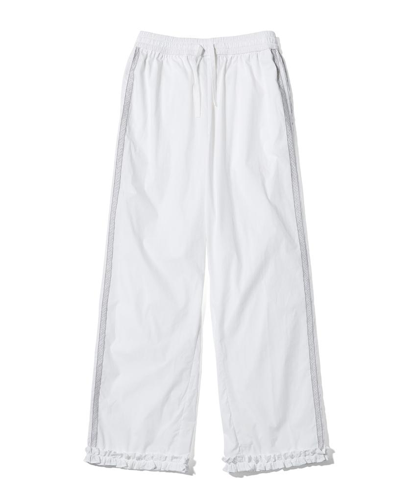 YOUHEE Ruffle Detailed Banding Pants White