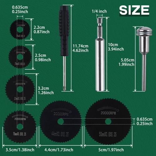 SPEEDWOX Pipe Inside Cutter, Mini Slitter Blade, Circular Saw Blade Set, Internal Pipe Cutter, PVC Pipe Inside Cutter, 1/4-inch Hex Shank, High-Speed