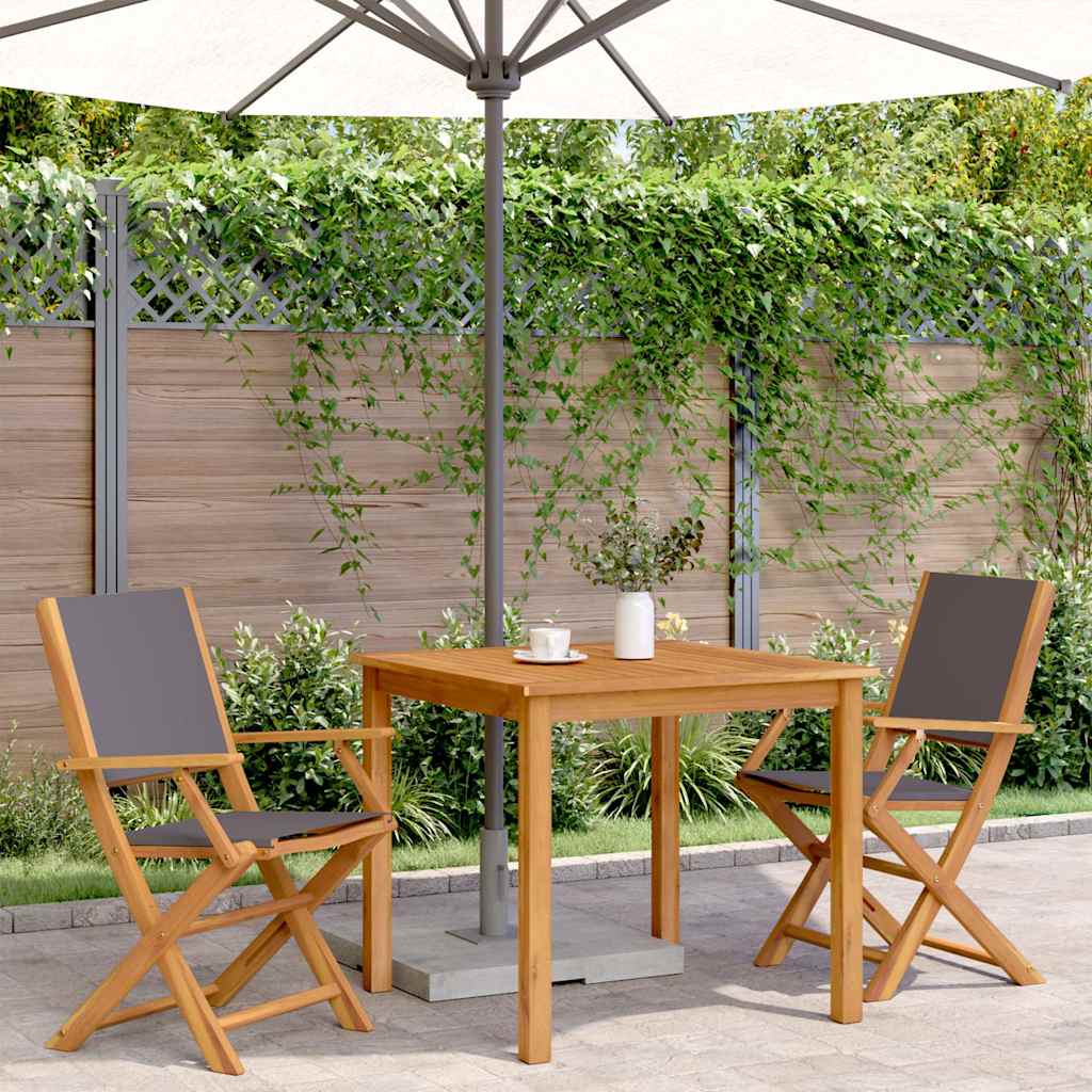 Garden Chairs 2 pcs Anthracite Solid Acacia Wood & Fabric