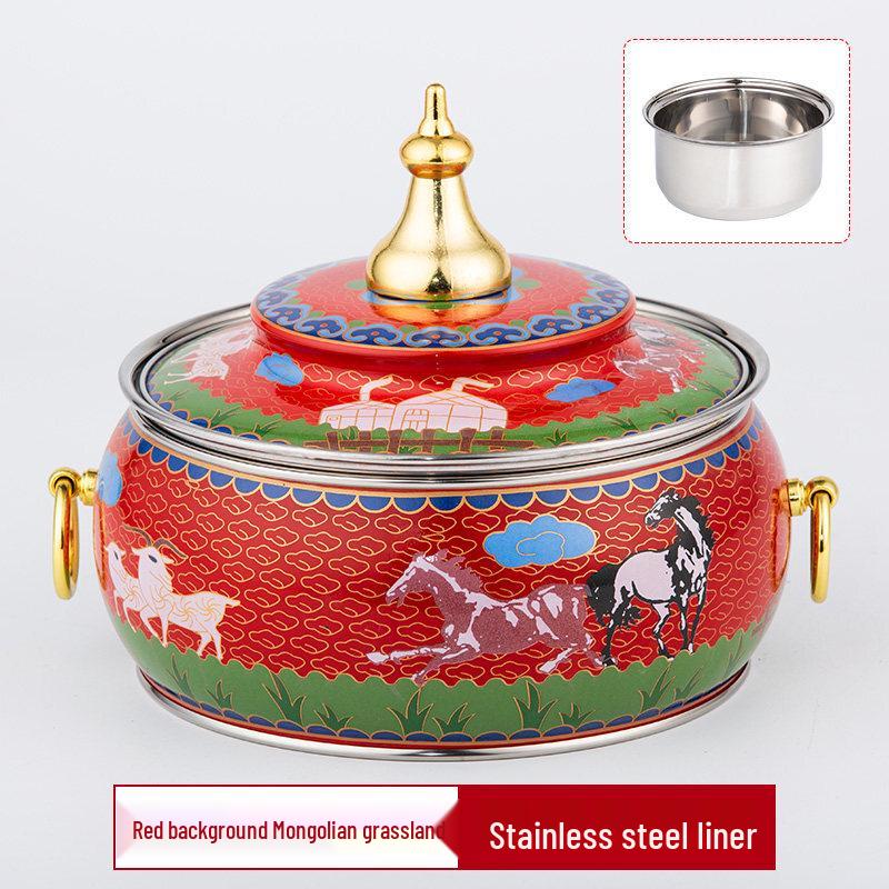 DM Cloisonne Copper Electric Hot Pot