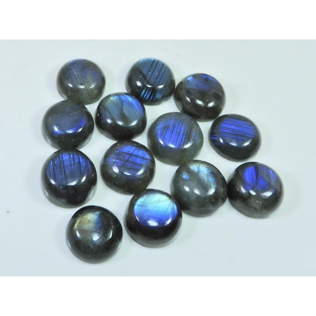 13X13MM Natural Labradorite Blue  Round Cabochon Loose Gemstone 13Pcs Lot C-1034