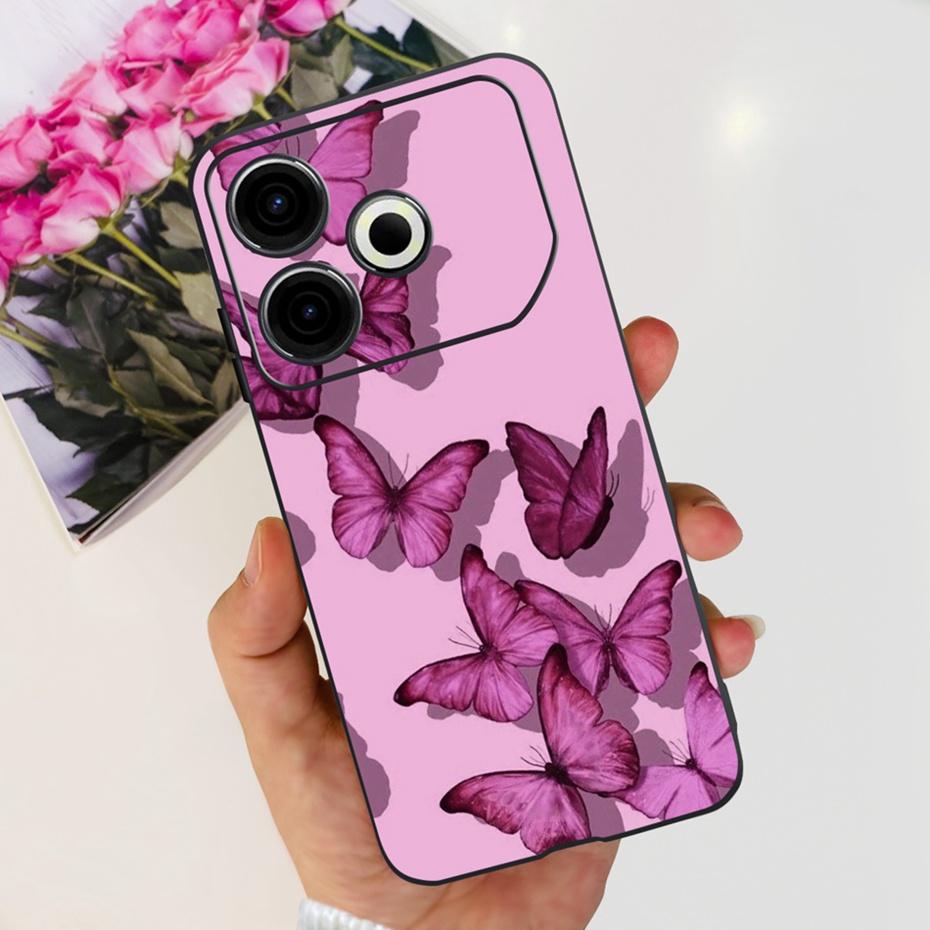 2024 Fashion Case For Tecno Pova 6 Neo Black Silicone Soft TPU Back Cover For Tecno Pova 6Neo 4G Phone Cases