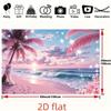2D Pink Palm Tree Beach Photography Background for Photoshoot