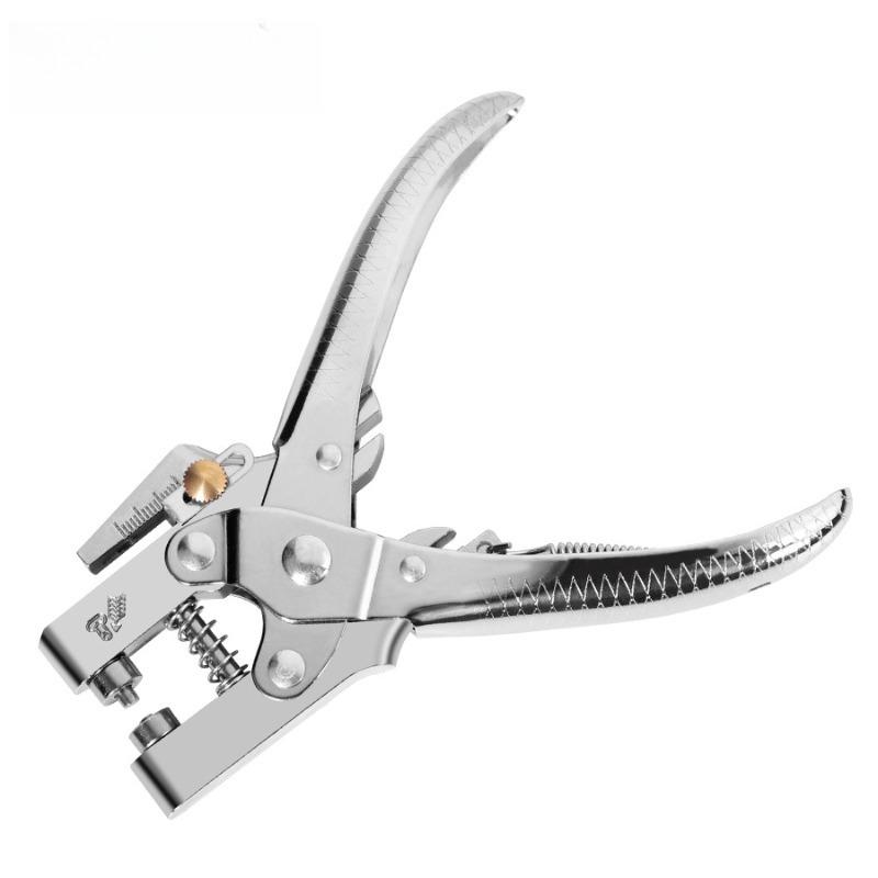 Multi-Function Hole Punching Pliers Belt Punching Tool with Metal Guard Ring