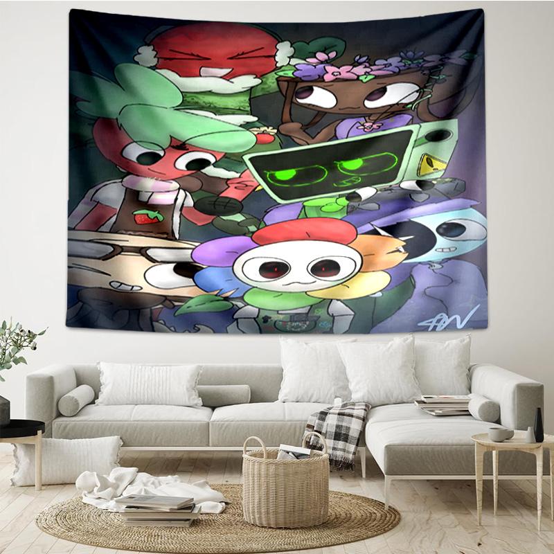 1PC Cartoon Characters Dandy Collage Tapestry Accessories Playroom Tapestry, for Bedroom,Livingroom, dormitory Room Wall Decor Fan Birthday Gifts
