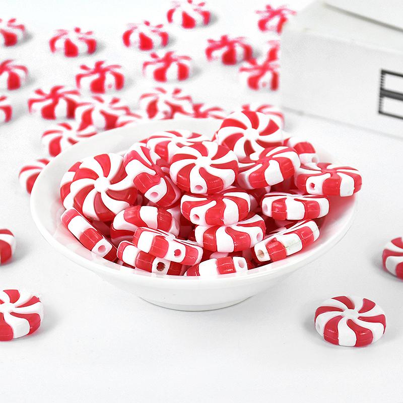 10 Stück Rot Weiß Zuckerstange Weihnachten Acryl Ornament DIY Weihnachtsbaum Hängeanhänger 2024 Weihnachtsdekoration für Zuhause Neujahrsgeschenke