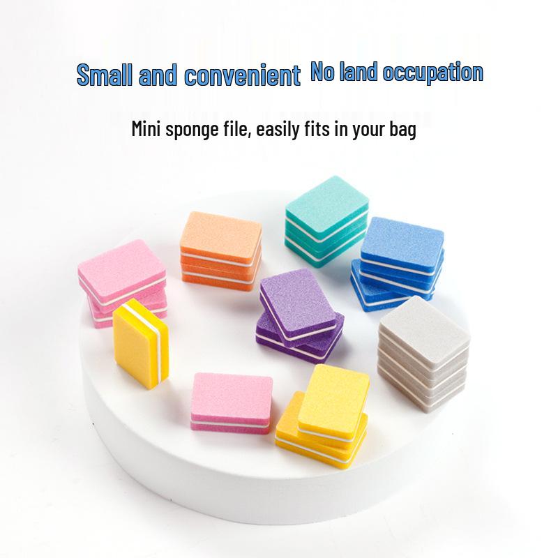 Mini Tofu Sponge Nail File: Dual-Sided Manicure Polishing Tool