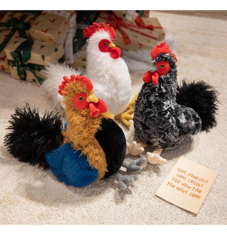Grenzüberschreitende Simulations-Geflügel-Serie: Hahn, Henne, Truthahn, Schwarzes Huhn Plüschfiguren
