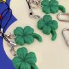 Grünes vierblättriges Kleeblatt Handy-Anhänger-Riemen Auto-Schlüsselanhänger Anhänger Mode-Taschen-Dekoration Lanyard Geldbörsen-Zubehör