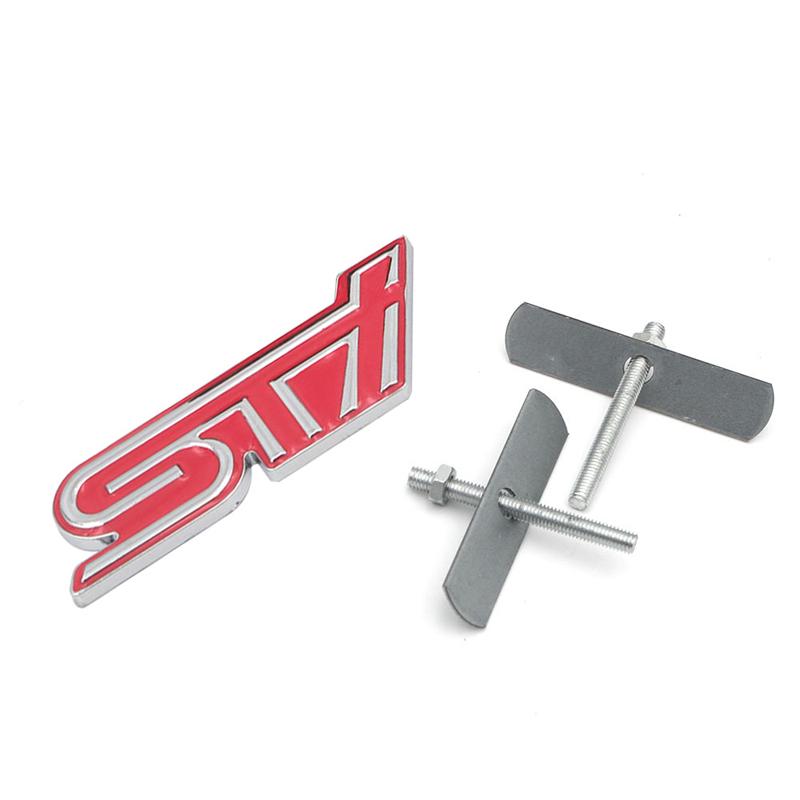 STI Metall Auto Emblem Auto Logo-Geeignet für WRX BRZ XV Legacy Outback Forester Impreza Crosstrek Tribeca Viziv Kühlergrill Emblem Aufkleber