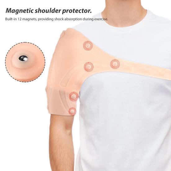 Sports Compression Shoulder Straps Magnetic Shoulder Brace with Pressure Pad Breathable Adjustable Shoulder Brace for Comfort Massage Shock Absorption