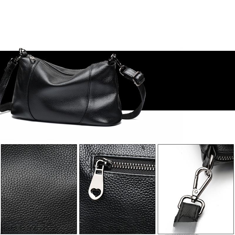 New Top Layer Cowhide Soft Leather Fashionable and Versatile Simple Multi-layer Small Bag Crossbody Bag Slanted Women's Bag
