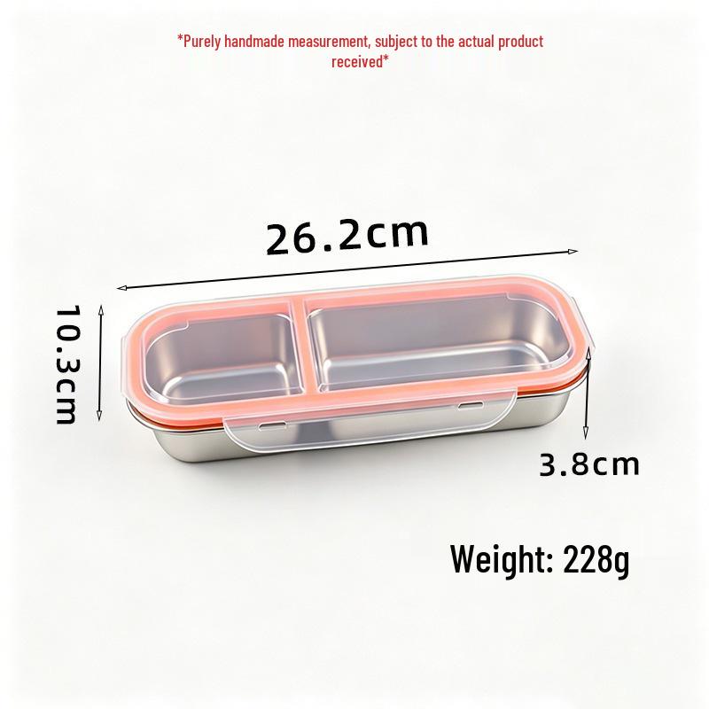 Portable 304 Stainless Steel Bento Lunch Box with Compartments, Microwave-Safe for Office