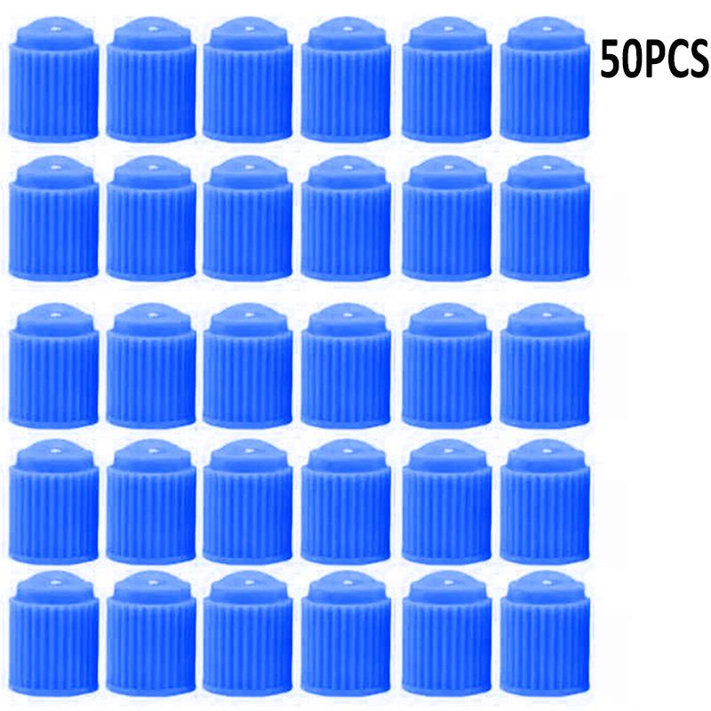 50Pcs Colorful Plastic Tubeless Tyre Dustproof Caps Car Tire Valve Rubber Ring Covers for Car Bicycle Trucks Tire Valve Caps